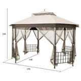 Gazebo de patio octogonal de 10x 12 pies