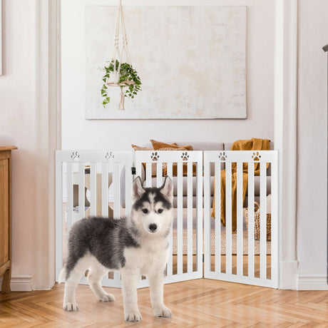 Puerta para mascotas independiente plegable de madera de 36 pulgadas con bisagra flexible de 360°