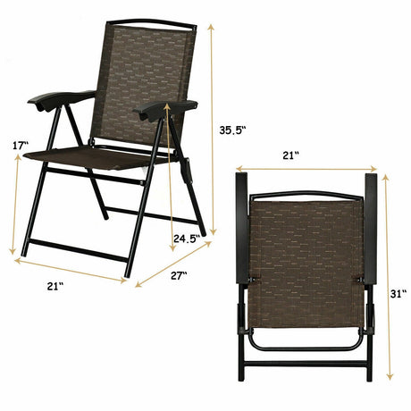 2 sillas reclinables plegables con reposabrazos lisos y respaldo ajustable para patio