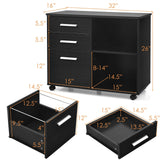 3-Drawer Mobile Lateral File Cabinet Printer Stand