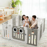 Parque para bebés de 14 paneles, centro de actividades para niños, corralito plegable con puerta con cerradura