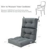 22 x 44 Inch Tufted Outdoor Patio Chair Seating Pad