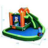 Castillo hinchable con tobogán y parque acuático sin soplador
