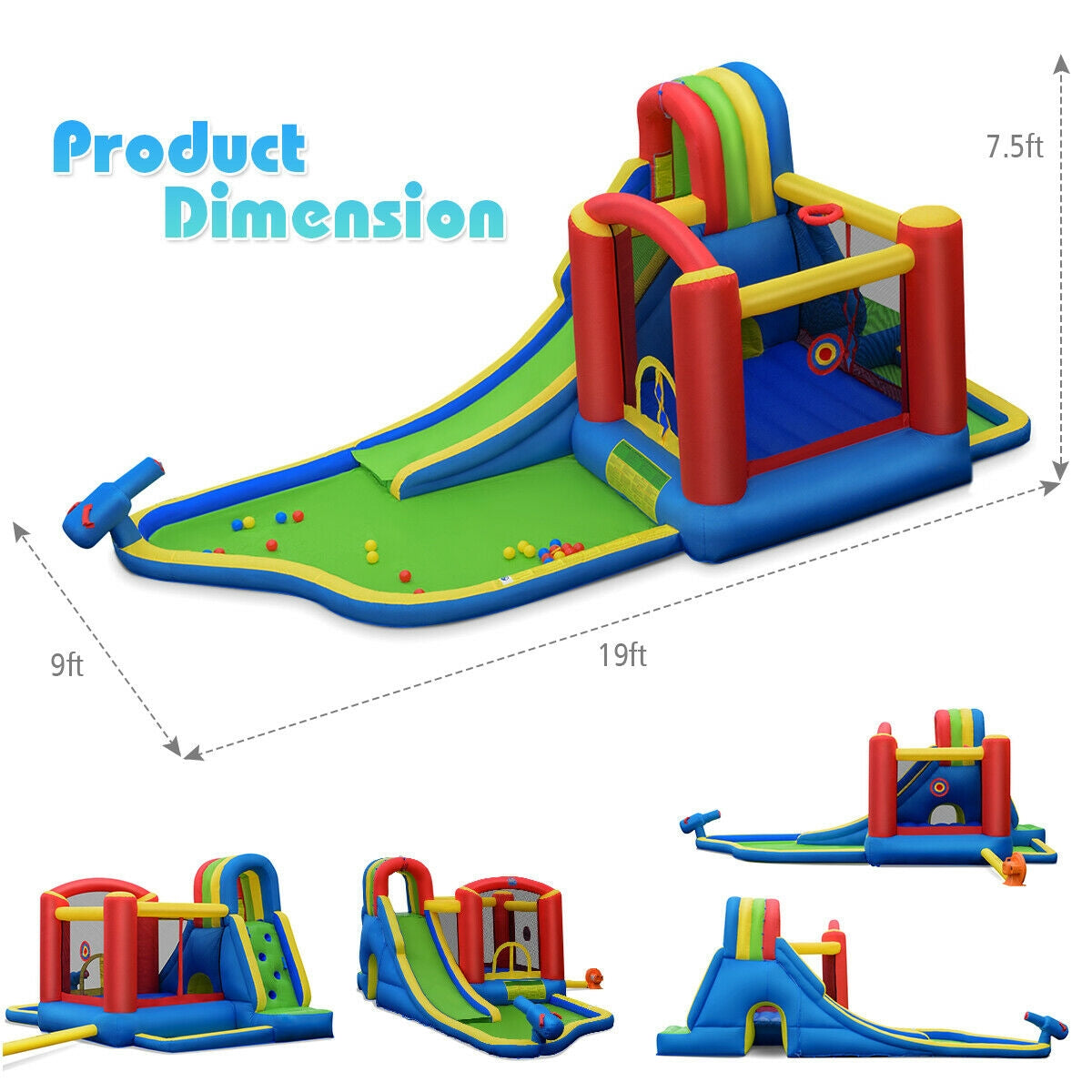 Castillo hinchable infantil con soplador