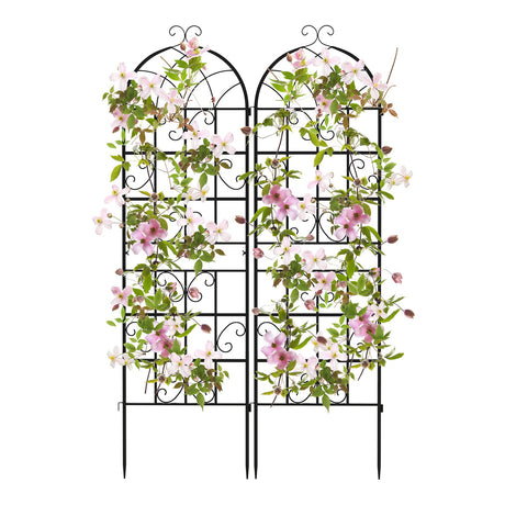 Paquete de 2/4 unidades de celosías metálicas para jardín de 71 x 20 pulgadas para plantas trepadoras