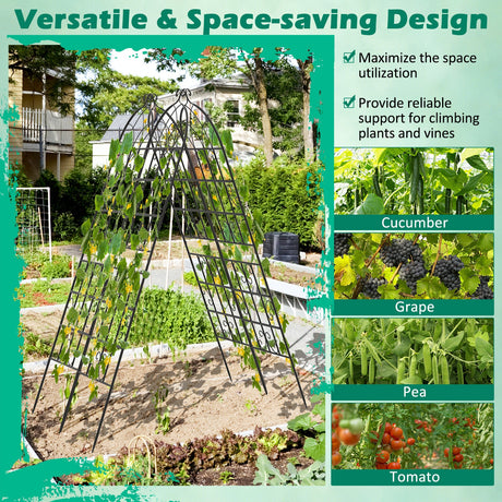 Paquete de 2/4 unidades de celosías metálicas para jardín de 71 x 20 pulgadas para plantas trepadoras