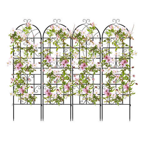 Paquete de 2/4 unidades de celosías metálicas para jardín de 71 x 20 pulgadas para plantas trepadoras