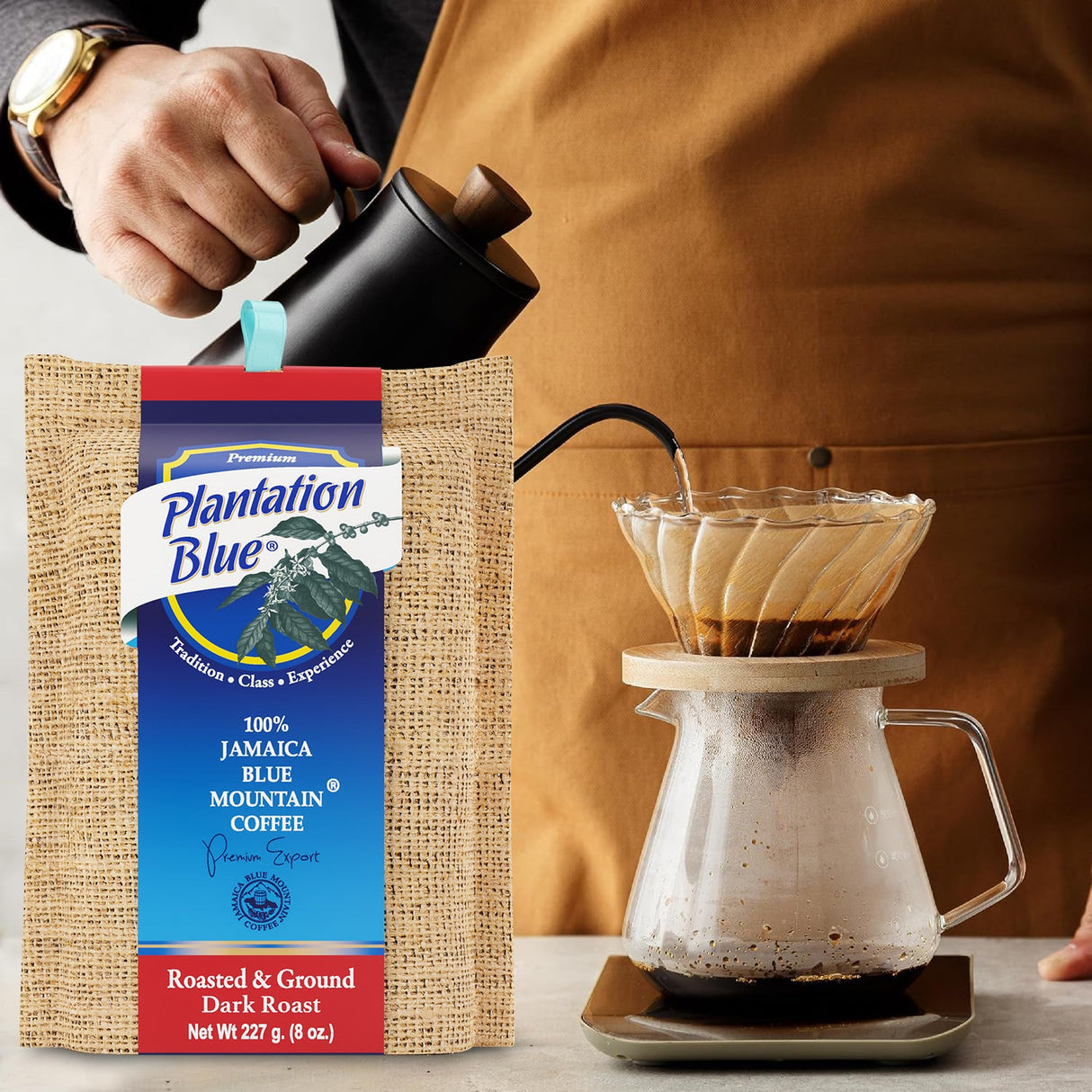 Plantation Blue Café 100% Jamaica Blue Mountain - Tostado Oscuro - 8oz Molido