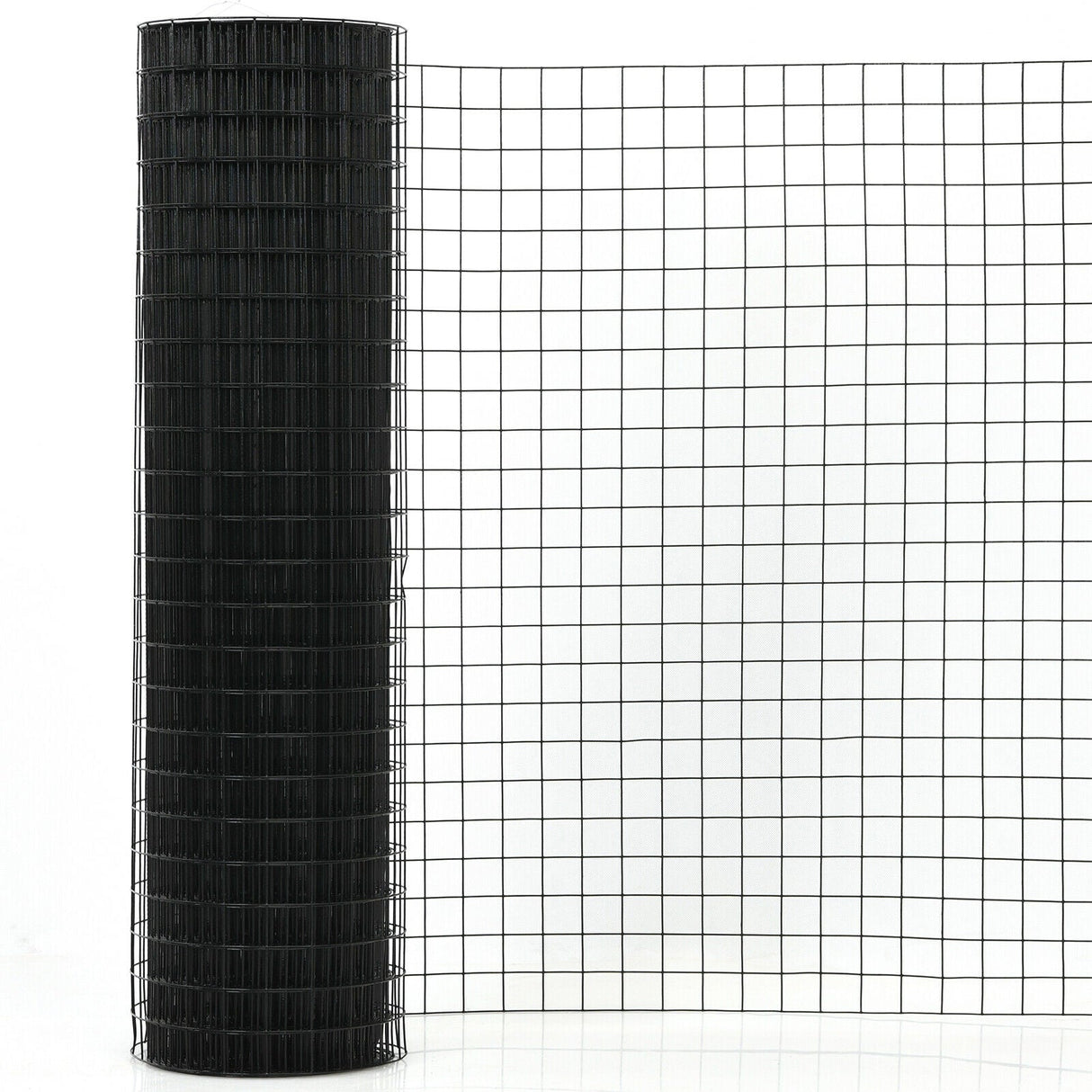 Malla de alambre soldada con recubrimiento de vinilo negro de calibre 16, 36 x 50 pulgadas, de 1.5 pulgadas