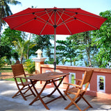 9 Feet Patio Outdoor Market Umbrella with Aluminum Pole without Weight Base