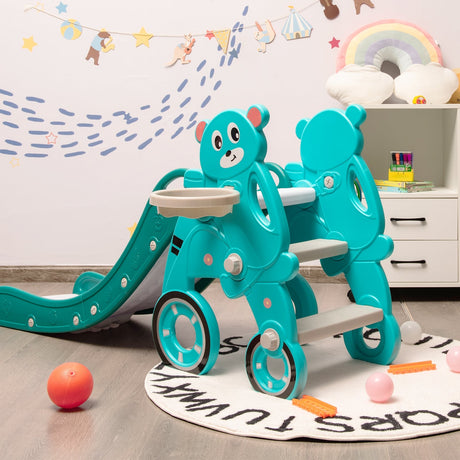 Tobogán plegable 4 en 1 para bebés y niños pequeños con pelota