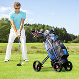 Carro de golf plegable de 4 ruedas para empujar y jalar
