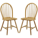 Set of 2 Vintage Windsor Wood Chair with Spindle Back for Dining Room