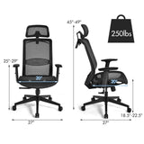 Height Adjustable Ergonomic High Back Mesh Office Chair with Hange