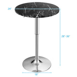 360° Swivel Cocktail Pub Table with Sliver Leg and Base