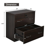 2-Drawer File Cabinet with Lock Hinging Bar Letter and Legal Size