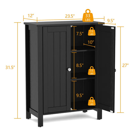 Organizador de almacenamiento de pie para baño de 2 puertas con ahorro de espacio