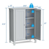 Organizador de almacenamiento de pie para baño de 2 puertas con ahorro de espacio