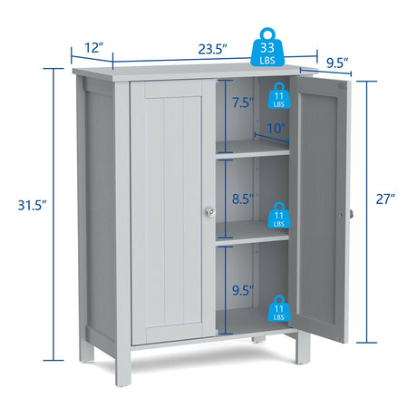 Organizador de almacenamiento de pie para baño de 2 puertas con ahorro de espacio