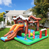 Castillo hinchable inflable con tobogán y escalador para niños sin soplador