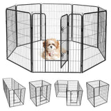 8 Metal Panel Heavy Duty Pet Playpen Dog Fence with Door