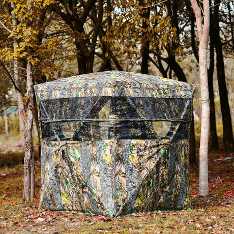 Tienda portátil de visión envolvente para 3 personas con ventana deslizante de malla