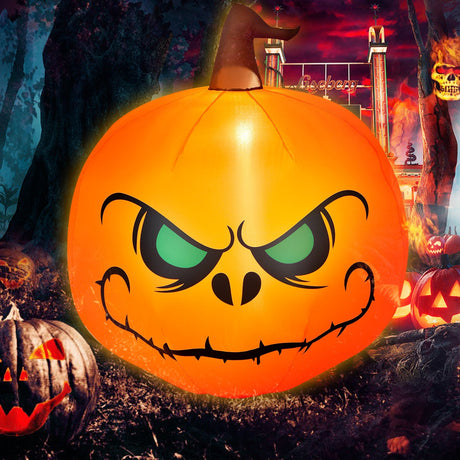Calabaza inflable de Halloween de 4 pies con luz LED incorporada