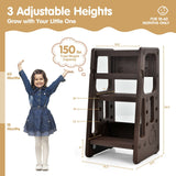 Taburete de cocina para niños con doble barra de seguridad