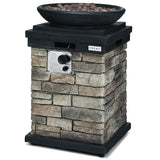 40000 BTU Columna Fogata de Propano para Exterior, Aspecto Realista, Calentador