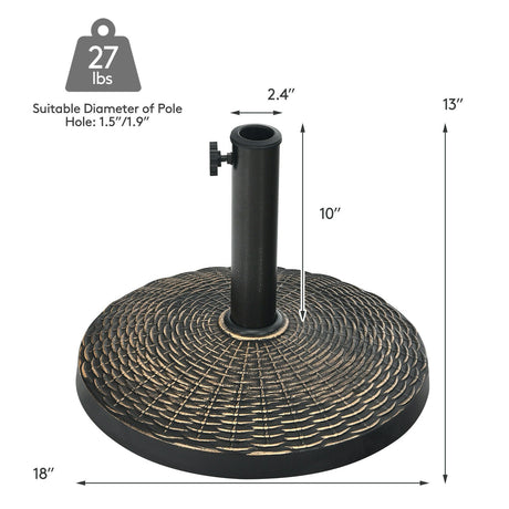 Soporte de base para sombrilla de patio de 27 lb