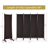 4-Panel Room Divider with Steel Frame