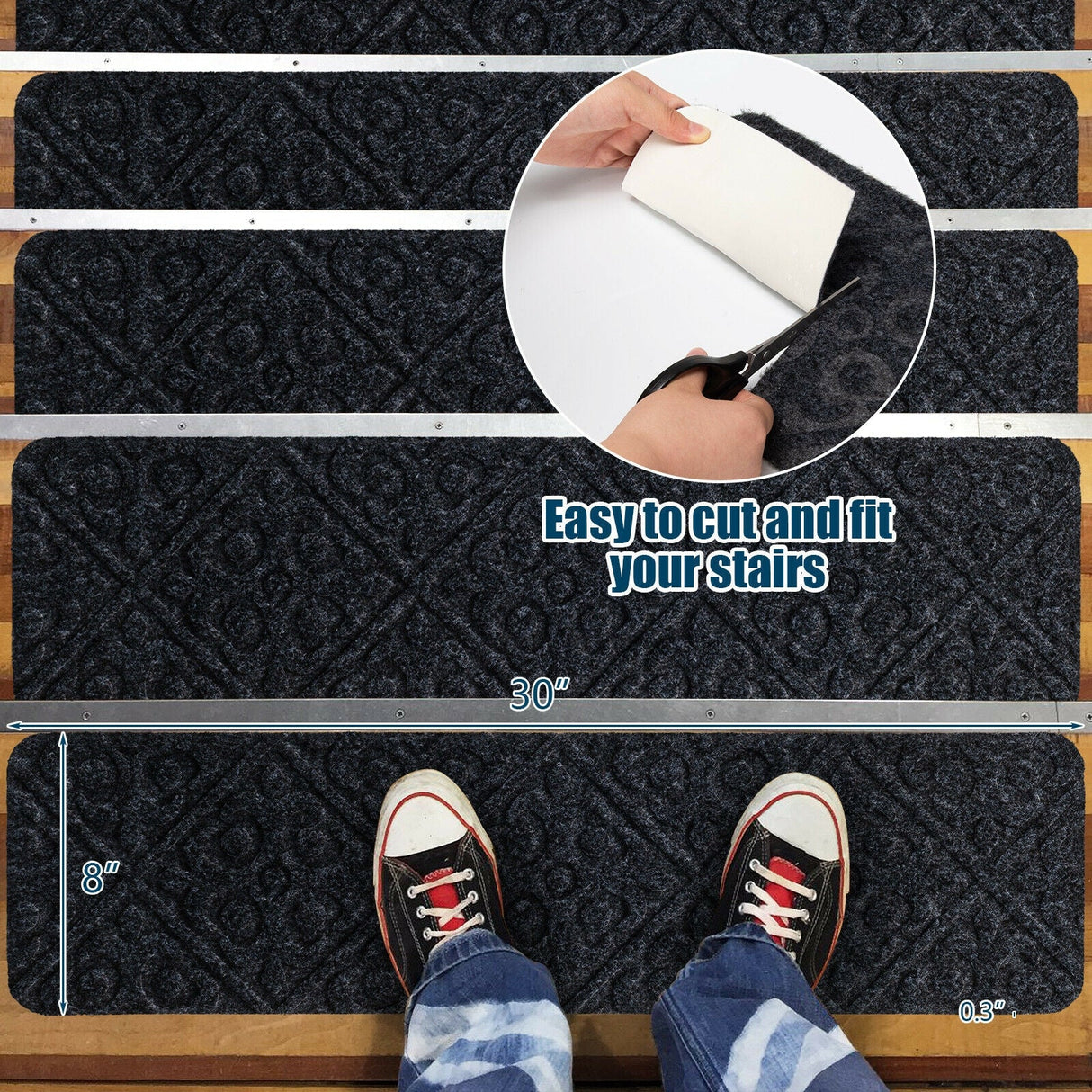 15 Alfombras Antideslizantes Interiores para Escaleras de Madera