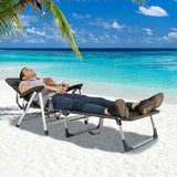 Tumbona Plegable de Playa con 7 Posiciones Ajustables