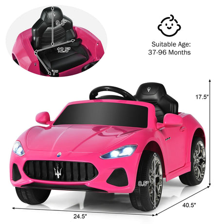 Coche montable de 12 V para niños con control remoto y luces