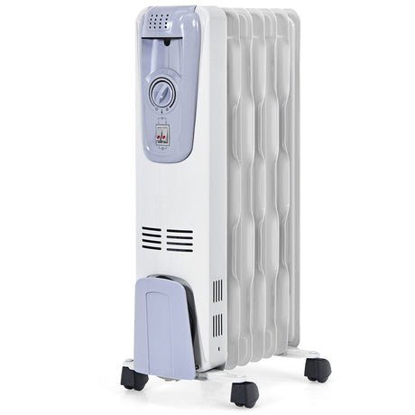Radiador de aceite de 1500W con termostato y 4 ruedas inferiores