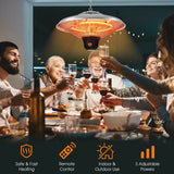 Calentador infrarrojo eléctrico de techo colgante de 1500W con control remoto