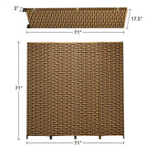 Divisor de ambientes plegable de 4 paneles con bisagras inoxidables - Amarillo