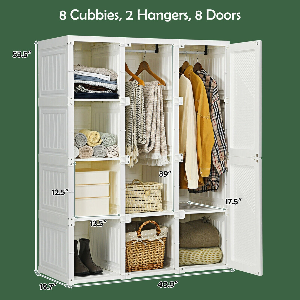 Organizador Plegable de Ropa para Armario con 8 Compartimentos