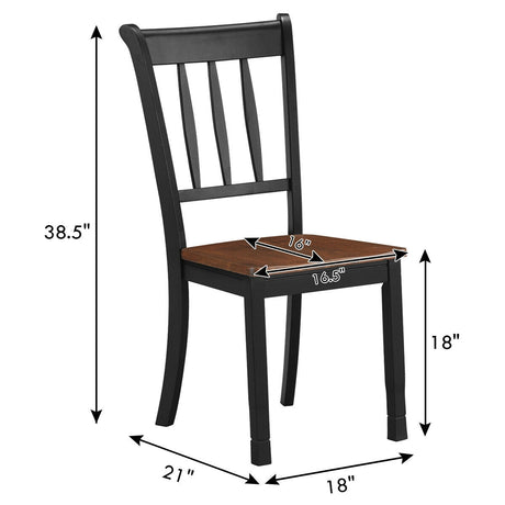2 sillas de comedor de madera maciza Whitesburg con respaldo de huso