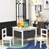 Juego de mesa de actividades 2 en 1 para niños y 2 sillas con mesa de bloques de construcción con almacenamiento