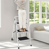 Escalera Plegable de 3 Peldaños con Asa y Plataforma Antideslizante