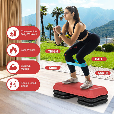 Plataforma de ejercicios aeróbicos ajustable de 29 pulgadas