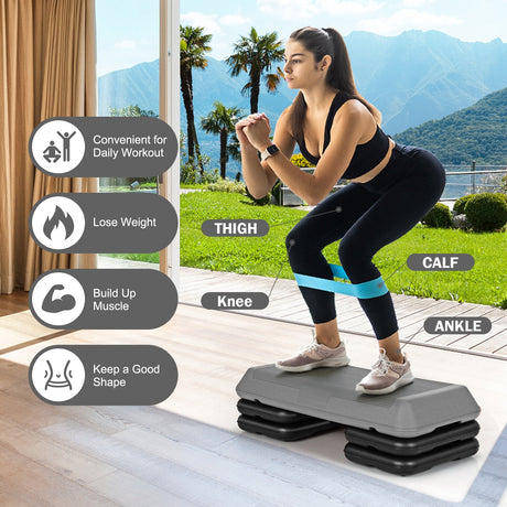 Plataforma de ejercicios aeróbicos ajustable de 29 pulgadas