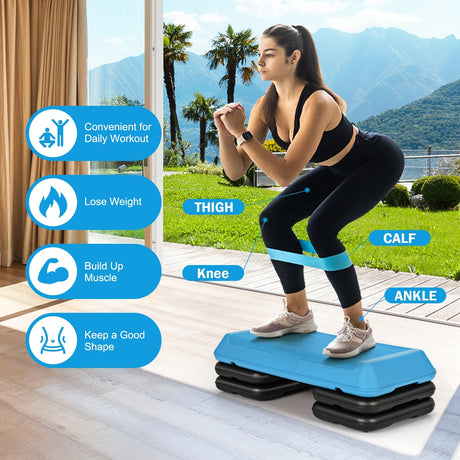 Plataforma de ejercicios aeróbicos ajustable de 29 pulgadas