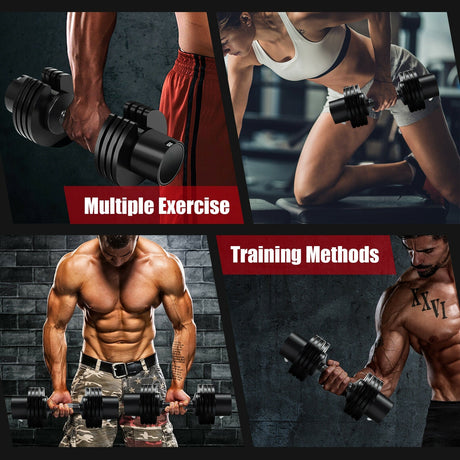 Mancuerna ajustable 5 en 1 de 27.5 libras para gimnasio, hogar y oficina