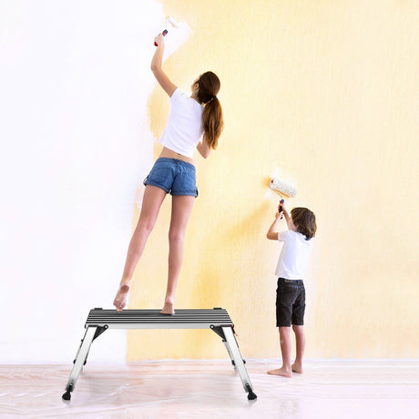 Escalera plegable de aluminio antideslizante para paneles de yeso de 150 kg