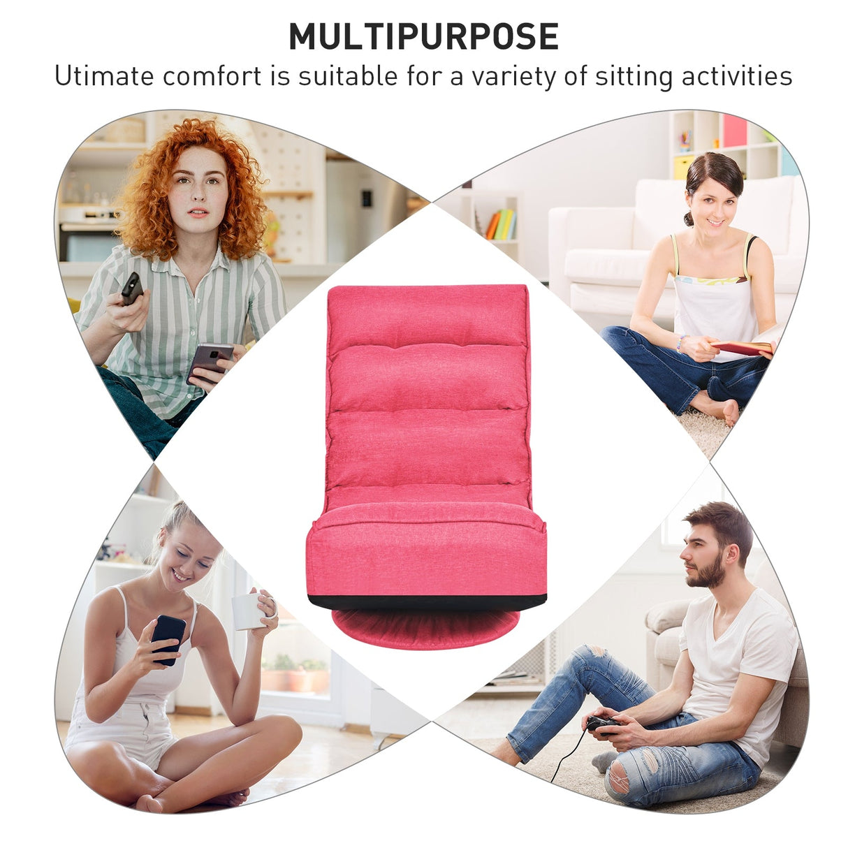 Silla de juego plegable de suelo de 5 posiciones