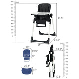 Trona plegable con respaldo multi-ajustable