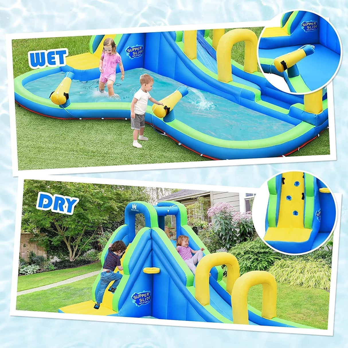 Castillo Hinchable Acuático Multifunción con Soplador de 735W
