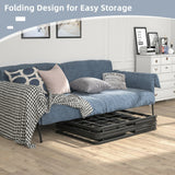 Twin/Full/Queen Size Foldable Metal Platform Bed with Tool-Free Assembly